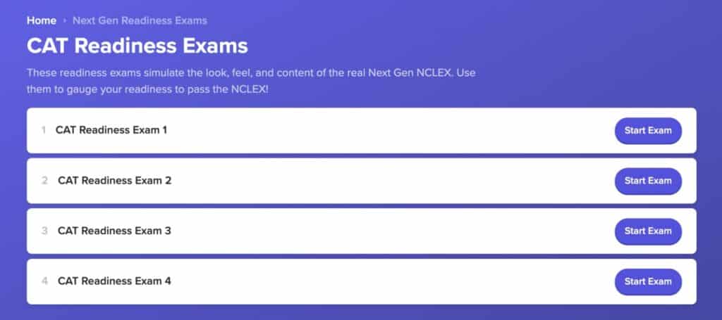 Bootcamp NCLEX CAT readiness exams