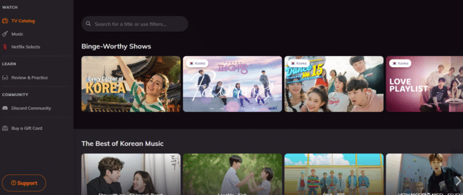 lingopie korean video library