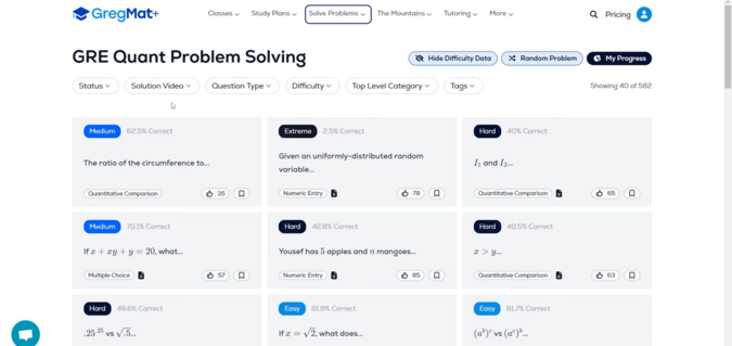 GregMat GRE prep dashboard