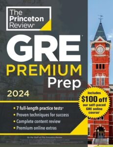 Princeton Review GRE prep book 2024