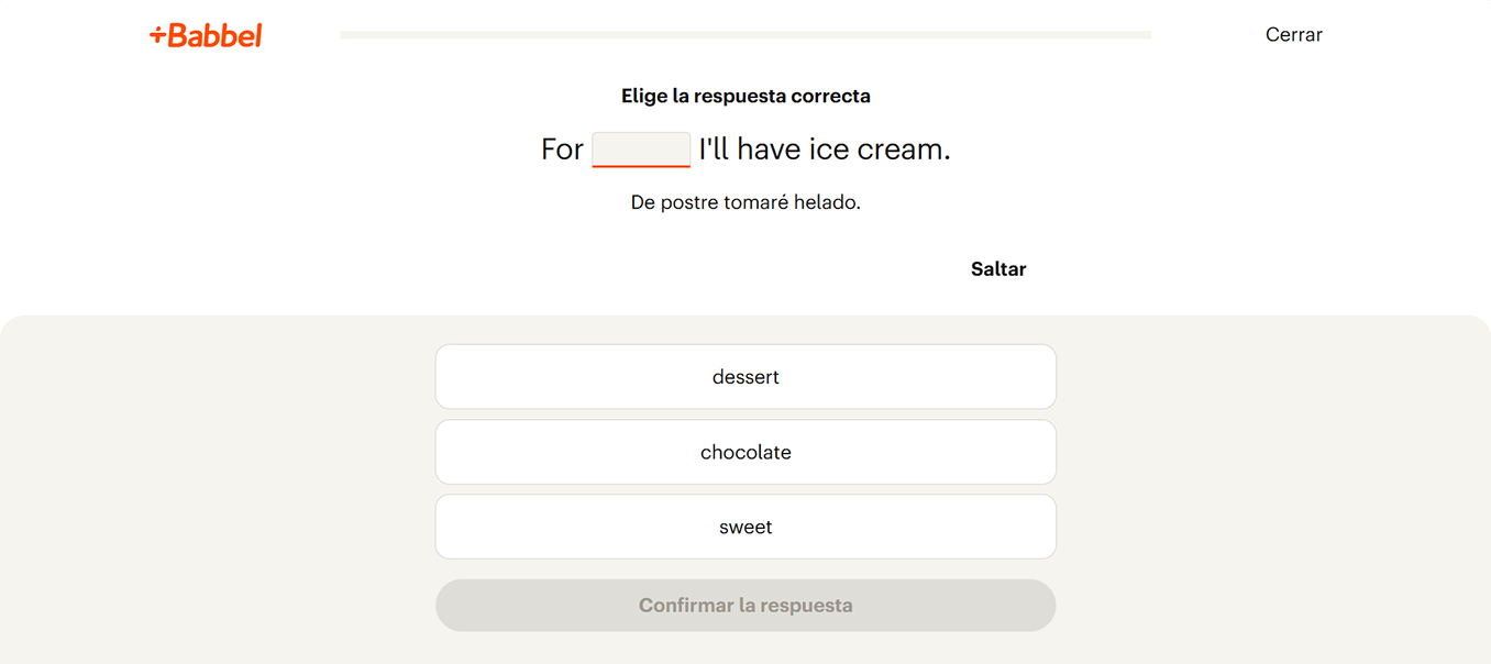 Prueba de nivel en Babbel inglés
