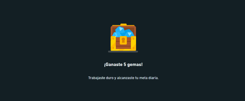 Gemas obtenidas en Duolingo inglés