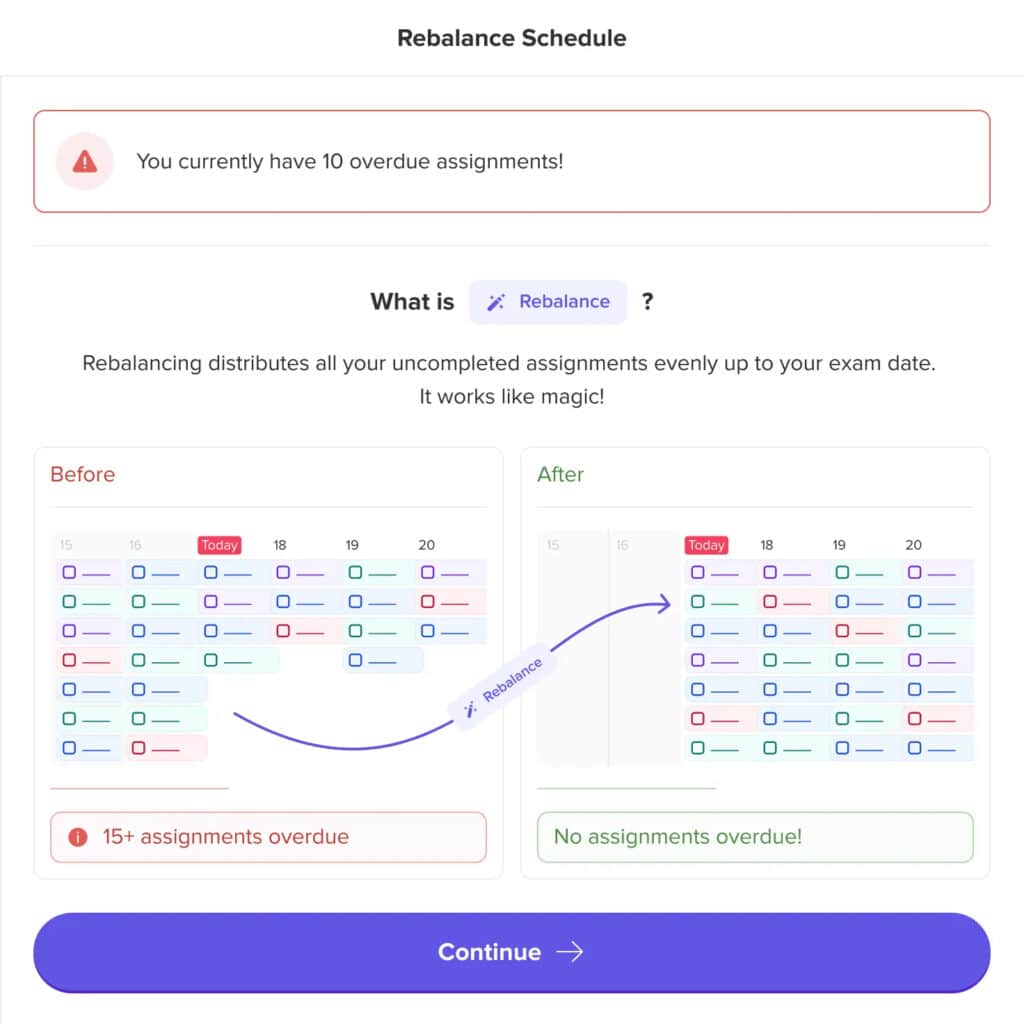 DAT Bootcamp’s “Rebalance Schedule” feature