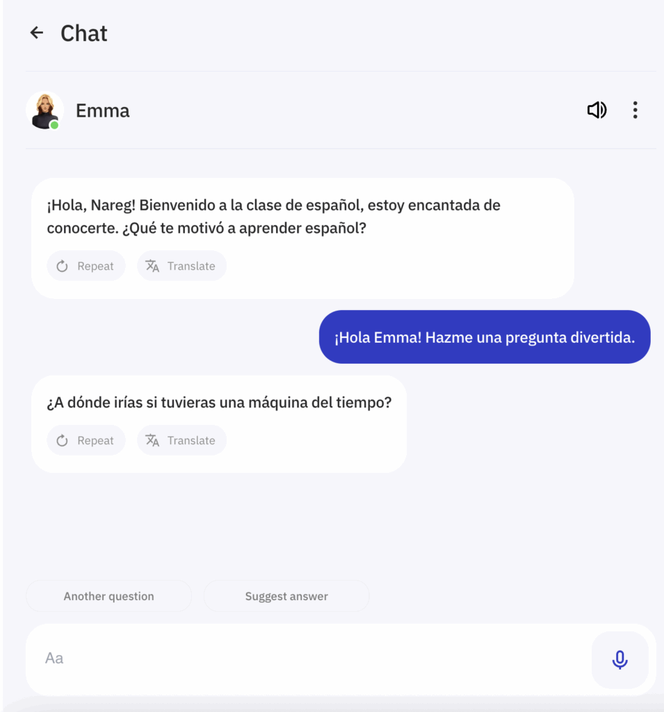 Talkpal chat feature