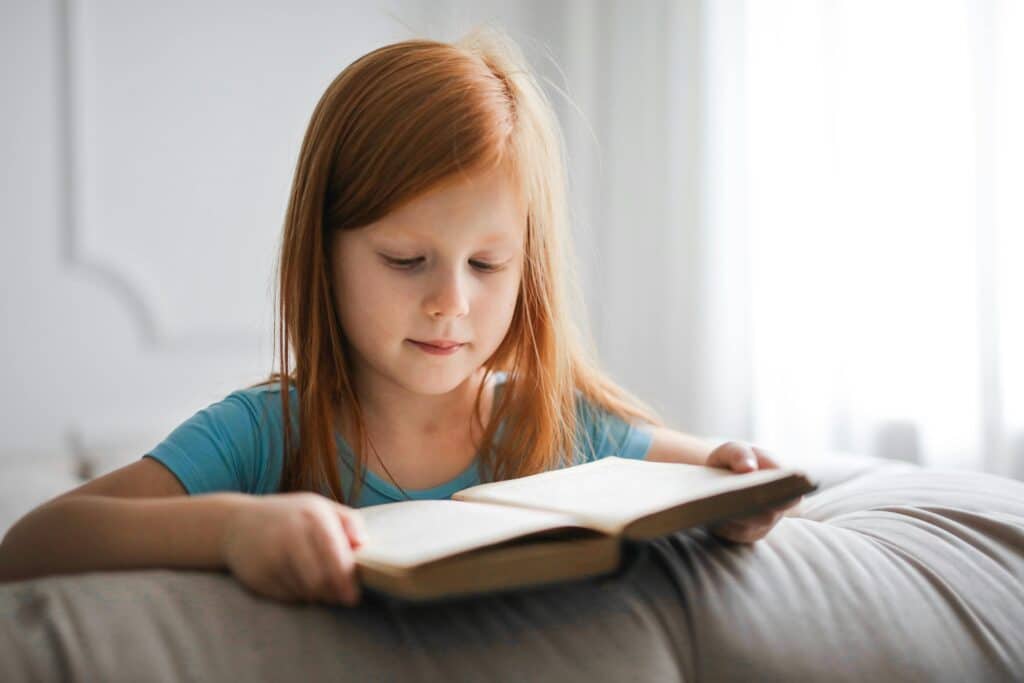 Girl reading a book