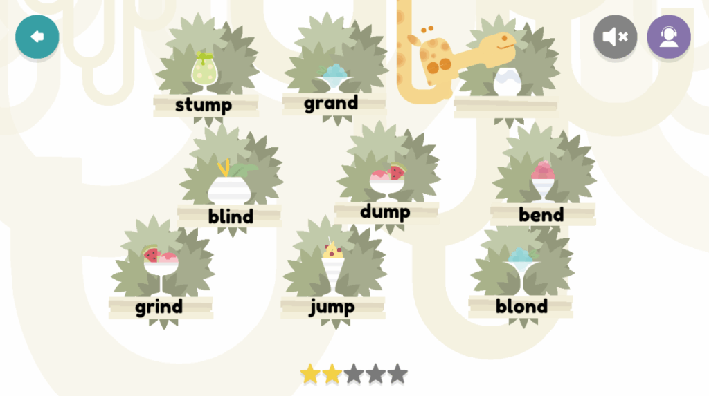 A phonics game on Hooked On Phonics